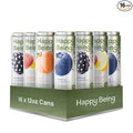 Happy Being White Tea Sparkling Variety Pack – Blueberry Blackberry Peach Raspberry Lemon Antioxidant &amp Polyphenol Rich Infused with Turmeric Elderberry Caffeine Free Plant-Based Low Suga