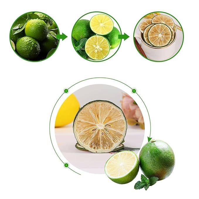 Dried Lime Slices 4.23oz/120g Dehydrated Lime For CocktailsCake Decoration Cocktail Decoration Table Flowers Candle Crafts No Additives No Sugar Added (4.23 oz)