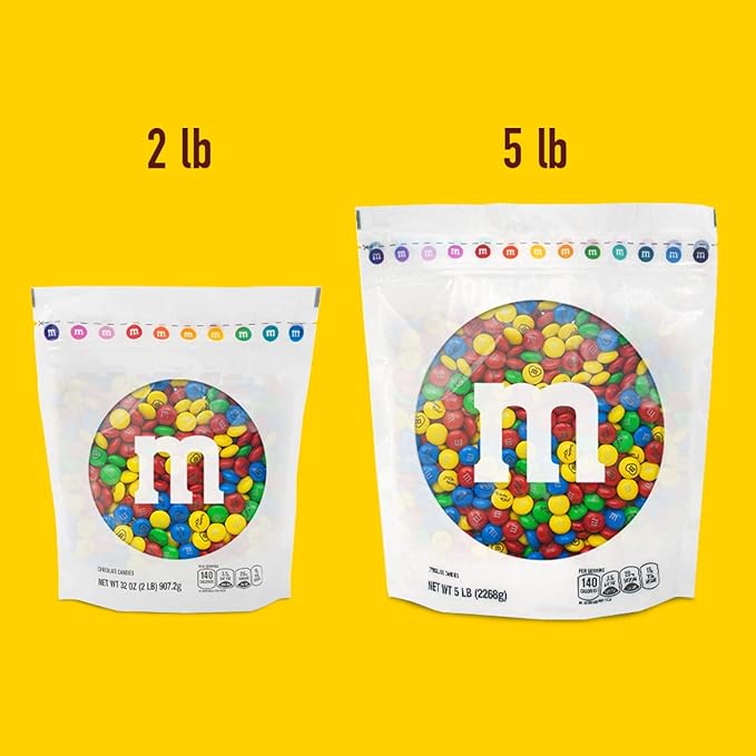 M&ampM'S Pre-Designed Thank You Milk Chocolate Candy 2lbs with Printed Thank You Themed Graphics Bulk Candy for Gifts Parties Appreciation