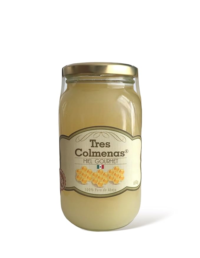 Mielomex Tres colmenas Honey Gourmet 100% bee (360 Grams) Organic Purity certificate. (12.6Oz)