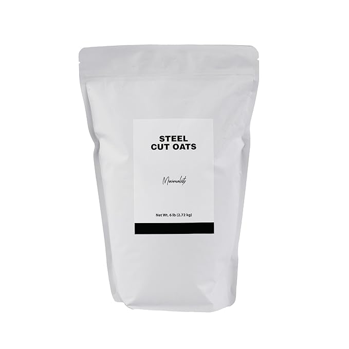 Minimalist Steel Cut Oats Ideal for Breakfast and Baking Packaged in a Resealable Bag (6 Pound)
