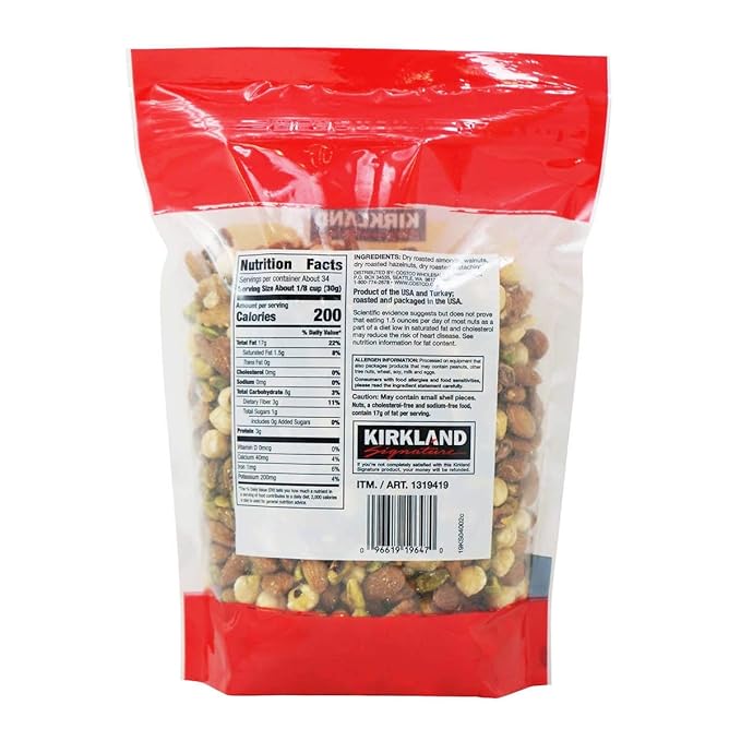 KIRKLAND SIGNATURE Heart Healthy Mixed Nuts 36 Ounce 2.25 Pound (Pack of 1)