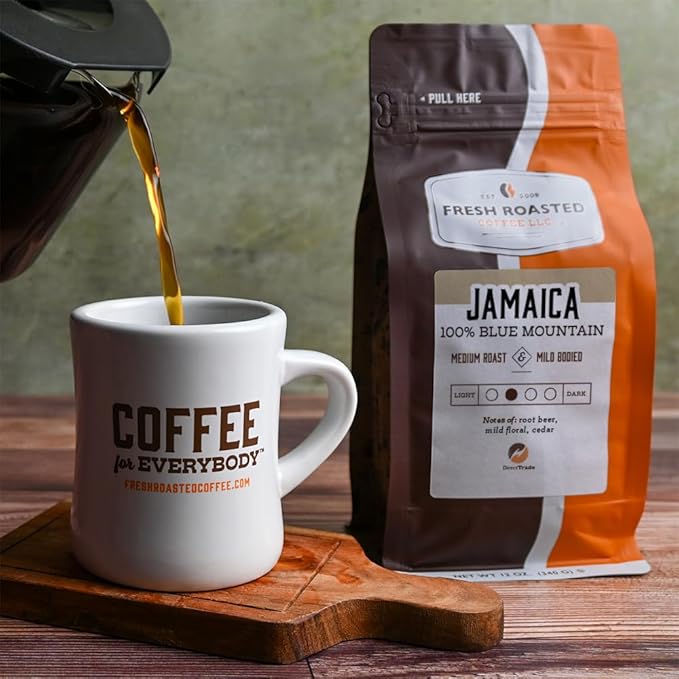 Fresh Roasted Coffee 100% Jamaica Mountain Coffee 12 oz Medium Roast Kosher Whole Bean