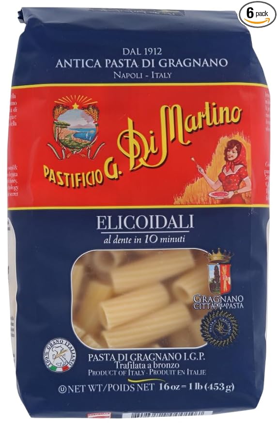 Pastificio G. Di Martino Elicoidali Pasta Vegan Friendly Kosher Non-GMO 1 Lb 16 Ounce (Pack of 6)