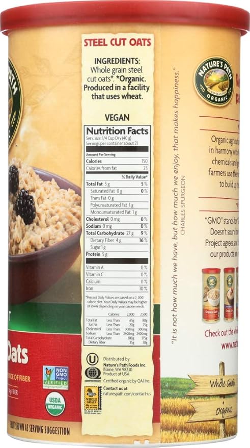 Country Choice Organic Steel Cut Oats 30 Oz