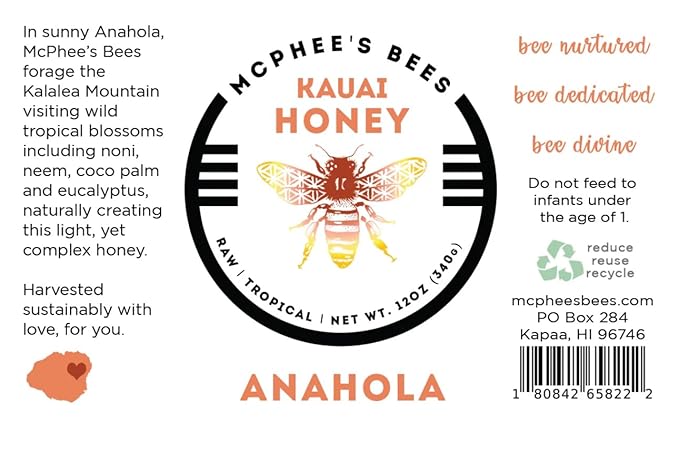 Mcphee´s bees Anahola honey