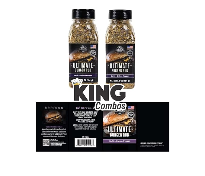 Pit Boss BBQ and Grill Seasoning with the exotic flavors + King Combo QR Code (Untimate Burger (2 Count))