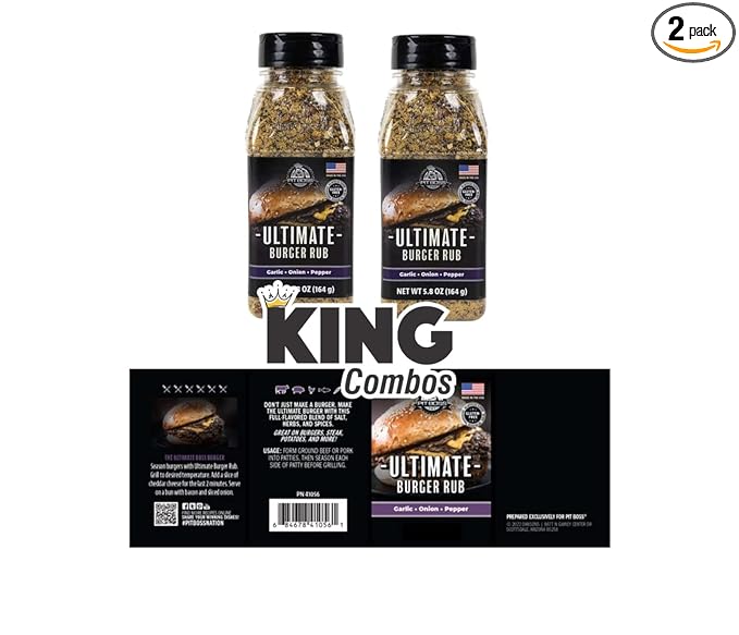 Pit Boss Grill Seasoning &amp Rub ultimate Burger Rub 5.0 0z pack of 2 + King QR Code