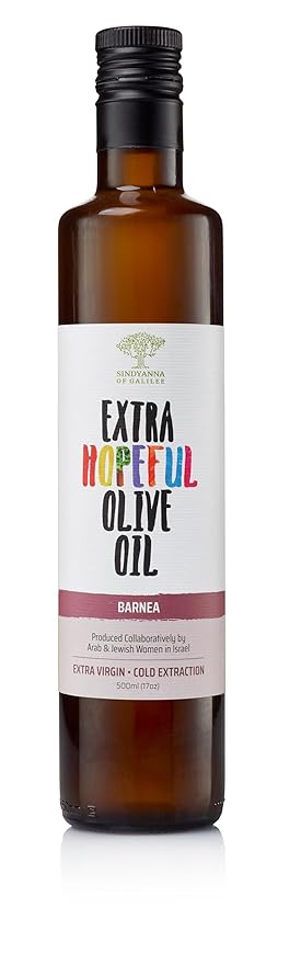 Extra Hopeful Olive oil (Barnea Olives) Extra virgin olive oil made in the lower Galilee region. Very unique aroma and flavor from the Barnea olives.