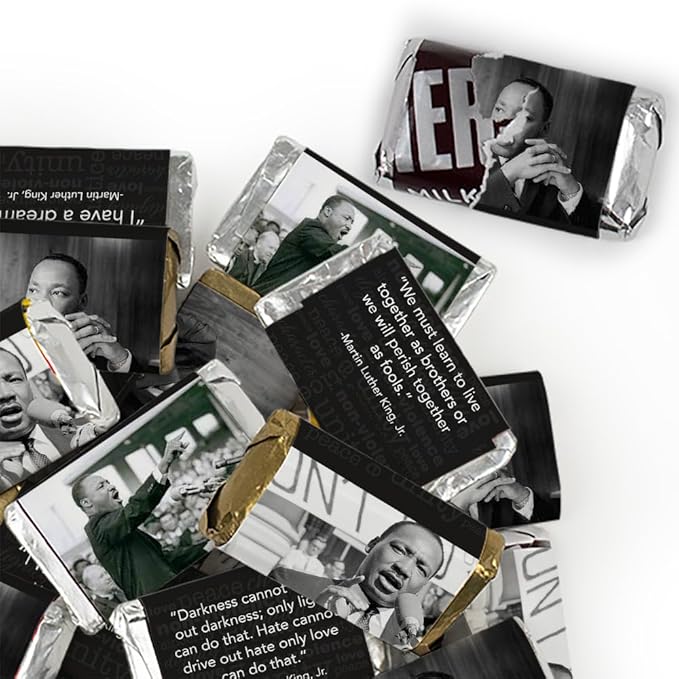 136 Pcs Martin Luther King Day Candy Favors Miniatures Chocolate - No Assembly Required - MLK