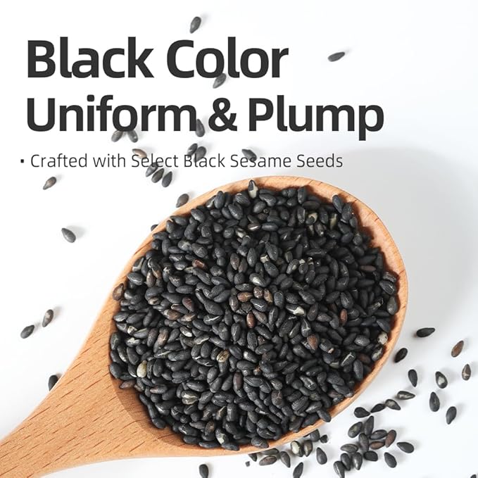Roasted Black Sesame Seeds |crispy and delicious|Toasted Sesame Seeds|Ready-to-Eat (No Washing Needed)|PoetrySeptember Natural Farm-Fresh New Stock  Suitable For Baking Cooking | 600g / 1.3lb / 21
