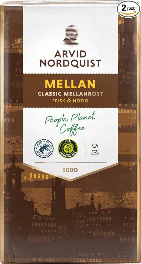 Arvid Norquist Classic Coffee Mellanrost (Medium Roast) 17.6-Ounce Packages (Pack of 2)