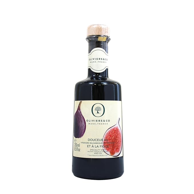Oliviers &amp Co Fig Balsamic Vinegar of Modena IGP Certified Italian Gourmet Fig Glaze for Salad Cheese Marinade &amp Desserts Sweet &amp Tangy 8.5 Fl Oz