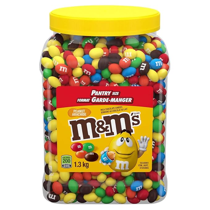 M&ampM’S Peanut Candy Jars Assorted Chocolate Candies Party Size Bulk Movie Night Treats Bulk Chocolate Candy Buffet Chocolates Resealable and Recyclable 46 Oz (Pack of 2) (92 Oz Total)