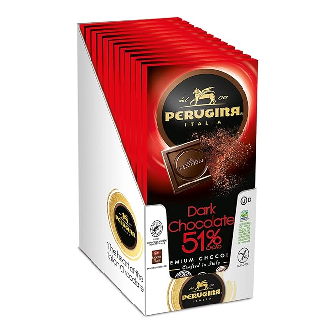 Perugina Dark Chocolate 51% Bar 3 oz 12 Count(Pack of 1)