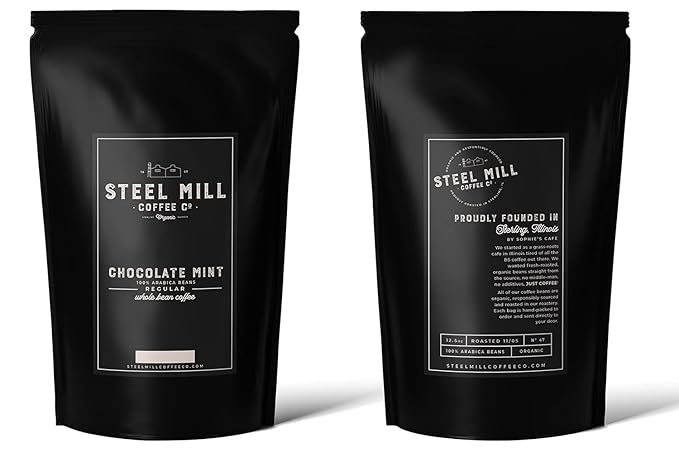 Steel Mill Coffee Co. Chocolate Mint Flavored Coffee | 2 LB/Whole Bean/Regular | ORIGIN: Grown in Colombia
