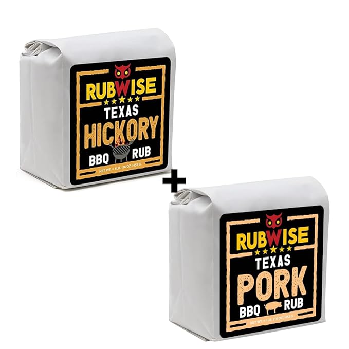 Texas Style Hickory Rub &amp Pork Rub by Rubwise | BBQ Rub &amp Spices for Smoking &amp Grilling | Dry Rubs | Great on Brisket Chicken Ribs Pork &amp Turkey Chops Pork Butt Tenderloin &amp