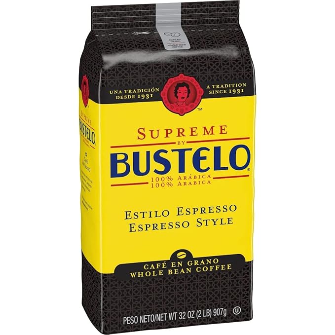 Supreme Bustelo Espresso Style Whole Bean Coffee Dark Roast 32 oz. Each (SMU01800)