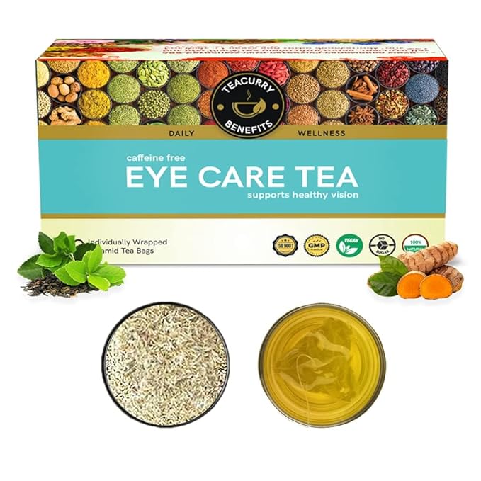 TEACURRY Eye Care Tea (30 Tea Bags Pack of 1 Month) - Helps to Eye Wellness Improve Vision and Promotes Relaxation