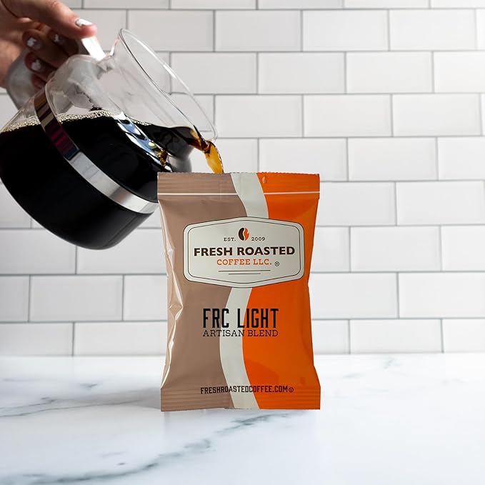 Fresh Roasted Coffee FRC Light Roast Blend Kosher Pre-Ground Fractional Packs 2.25 Ounce 96 Count