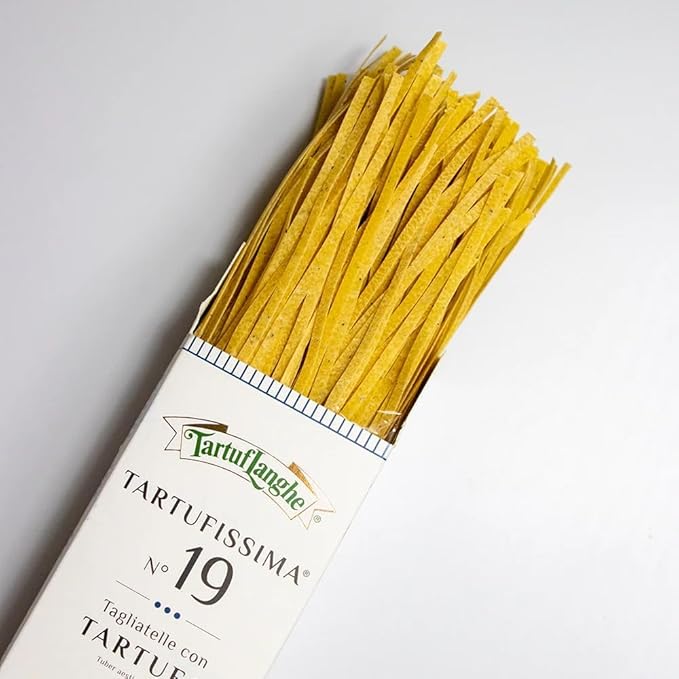 TartufLanghe Tartufissima N°19 Tagliatelle Pasta With Black Truffle – Authentic Imported Italian Wide Egg Noodles Egg Pasta for Truffle Dishes Gourmet Specialty From Italy - 8.81 oz (Pack of 1)