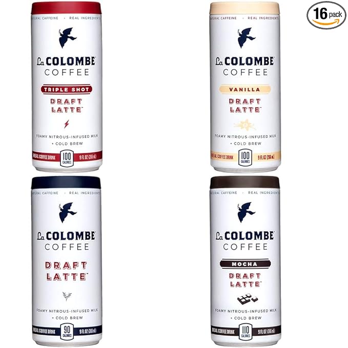 La Colombe Draft Latte Variety Pack - Core 4 Flavors: Triple Vanilla D ...