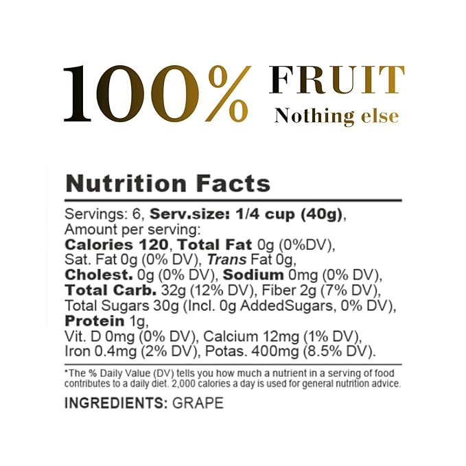 Premium Japanese Dried Giant Grapes (Kyoho) - Authentic Soft Texture &amp Intense Flavor - Exquisite Jumbo Raisins for Wine &amp Charcuterie Board - No Sugar Added Vegan (8.8oz)
