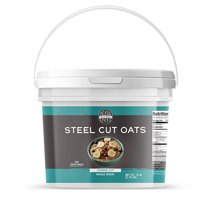 Birch &amp Meadow Steel Cut Oats 1 Gallon Bucket Whole Grain Irish Oatmeal Breakfast