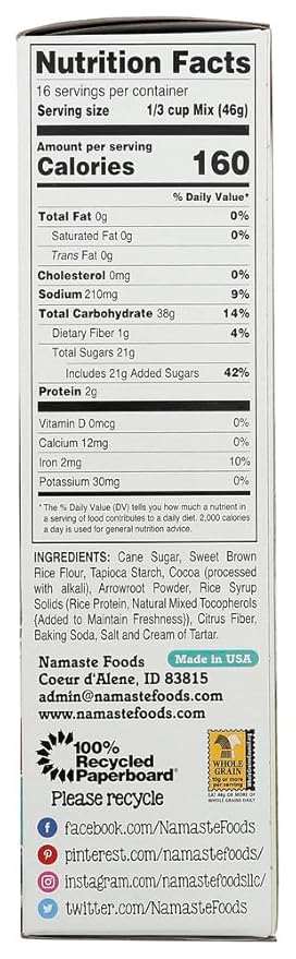 Namaste Foods Mix Cake Choc Wfgfdf