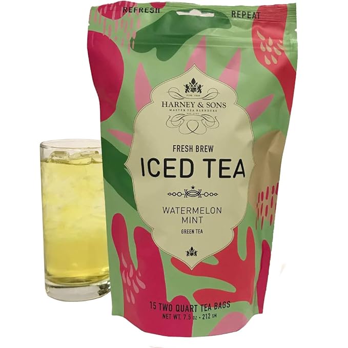 Harney &amp Sons Fresh Brew Iced Tea Two Qt Tea Bags Watermelon Mint 15 Count