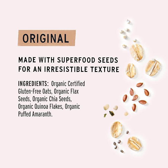 Purely Elizabeth Superfood Oatmeal Original Vegan Friendly USDA Certified Organic Gluten Free &amp Non-GMO 10 Ounce (Pack of 6)