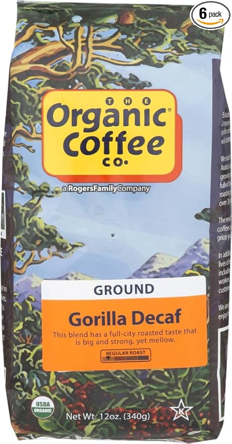 Organic Gorilla Decaf Ground Coffee 12 Ounce - 6 per case.6