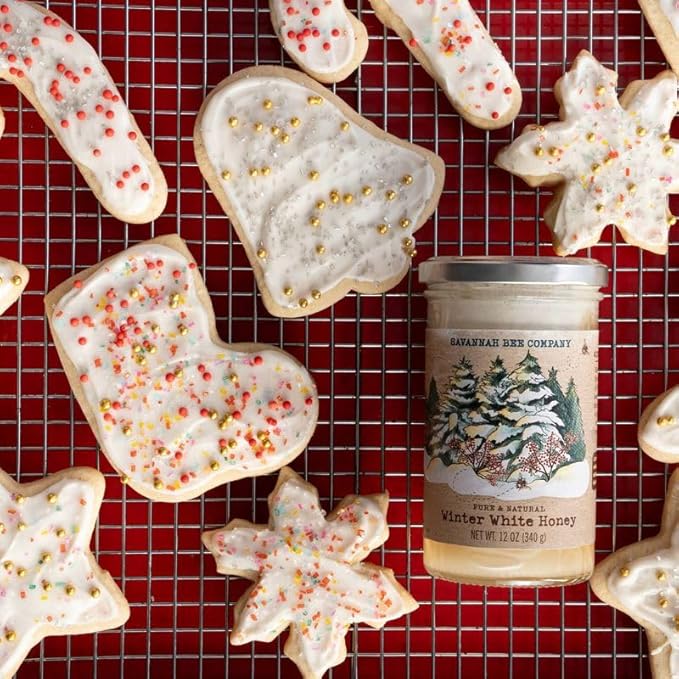 Savannah Bee Winter White Honey in 12 oz Tower Jar