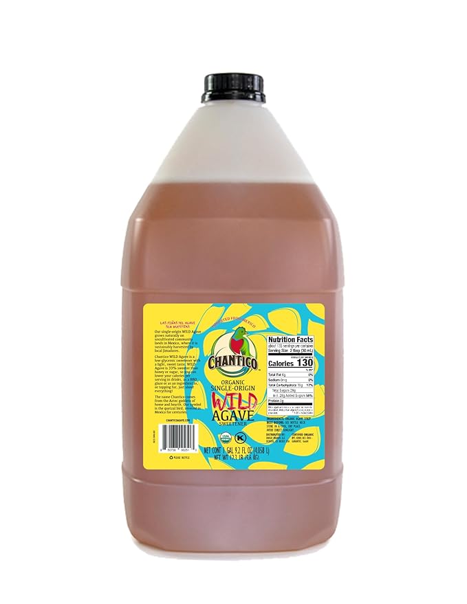 Chantico Agave Sweetener (Wild Agave 12.3 LB) Organic Natural Sugar Substitute with a Premium Food Taste - Stevia Alternative and Honey Replacement