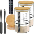 Pro Sourdough Bread Starter Kit - 34 oz sourdough jar with 5 unique features for the perfect sour dough bread &amp sourdough starter kit - baking supplies (34oz-2pack)