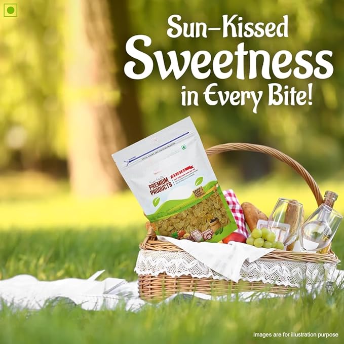 Raisins (Kishmish) Seedless Dry GrapesRich in Iron &amp Vitamin B | Nutritious Dry Fruit | High in Antioxidants No Artificial Colours - 500 Gm