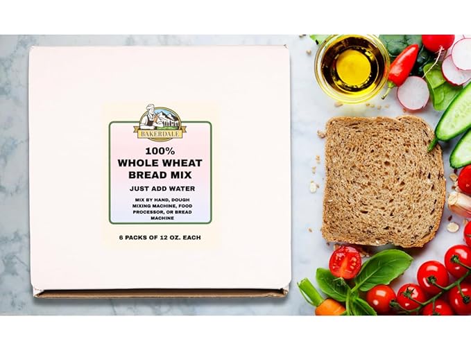 Bakerdale 100% Whole Wheat Bread Mix 12 Oz (6 Pk)