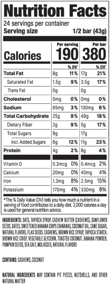 PROBAR - MEAL Bar Banana Nut Bread Non-GMO Gluten-Free Healthy Plant-Based Whole-Food Ingredients Natural Energy (12 Count)