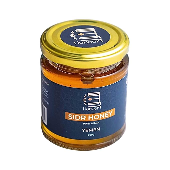 Honoor Premium Honey Bundle – Black Seed Honey 200g + Yemeni Sidr Honey 200g | Raw Unpasteurized Natural Unfiltered Luxury Honey Gift Set