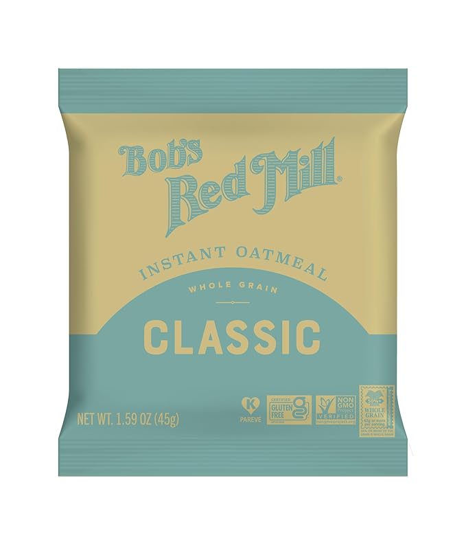 Bob's Red Mill Instant Oatmeal Classic 24 Packets Total (1 Box/6 per Box) Non-GMO Gluten Free Whole Grain