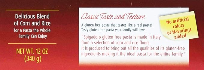 Spigadoro Spaghetti Gluten-Free Italian Pasta | 340 Gram | 12 Ounce | Pack of 9