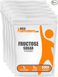 BulkSupplements.com Fructose Powder - Fructose Sugar Zero Calorie Sweetener - Food Grade &amp Gluten Free 1g per Serving 1kg (Pack of 5) (11 lbs)