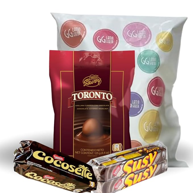 Toronto Chocolate - Cocosette - Susy Venezuela Candy Food Assorted Cookies Wafers And Chocolate Covered Hazelnut Individually Wrapped Candies Mix Variety Pack International Venezuelan Food Sweet Snac