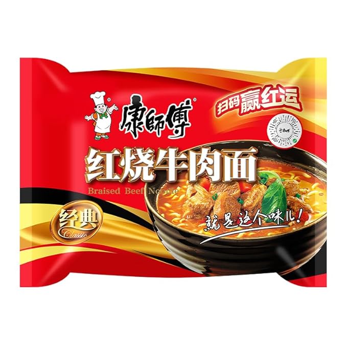 Chinese food Instant noodles康师傅 方便面 红烧面 五连包104g*5袋 泡面袋装
