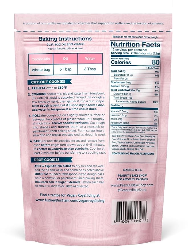 Peanut's Bake Shop - Vegan and Gluten-Free Cookie Mix | Non-GMO Kosher Cookie Mixes for Decadent Treats (Sugar Cookie - 3 Pack)