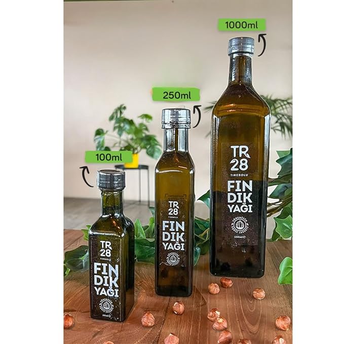 Natural Giresun Plump Hazelnut Oil 100% Cold Pressed Organic Additive-Free Authentic Turkish Product (GİRESUN FINDIK YAĞI) 250 ml / 845 fl oz - PACK OF 2