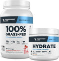 Transparent Labs Grass-Fed Whey Protein Isolate (30 Servings Strawberry Milkshake) &amp Hydrate Electrolytes Powder (40 Servings Peach Mango)