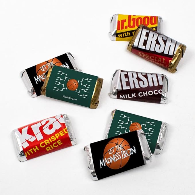 100ct Basketball Party Favors Wrappers for Miniatures Let the Madness Begin (100 Count) - Forest - Candy Not Included