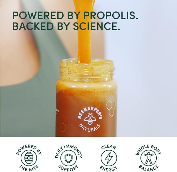 Superfood Honey by Beekeeper's Naturals - Bee Pollen Royal Jelly Propolis Honey - Natural Energy Immune Support Mental Clarity Athletic Performance (11.6 oz)