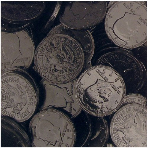 Fort Knox Metallic Foiled Milk Chocolate Midnight Black Large Coins in 1 Lb. Mesh Bag by Fort Knox